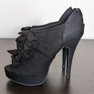 Ruffle Peep Toe Heels